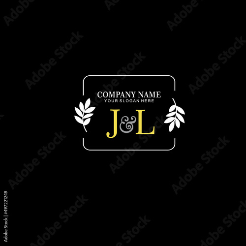 JL Beauty vector initial logo art  handwriting logo of initial signature, wedding, fashion, jewelry, boutique, floral photo