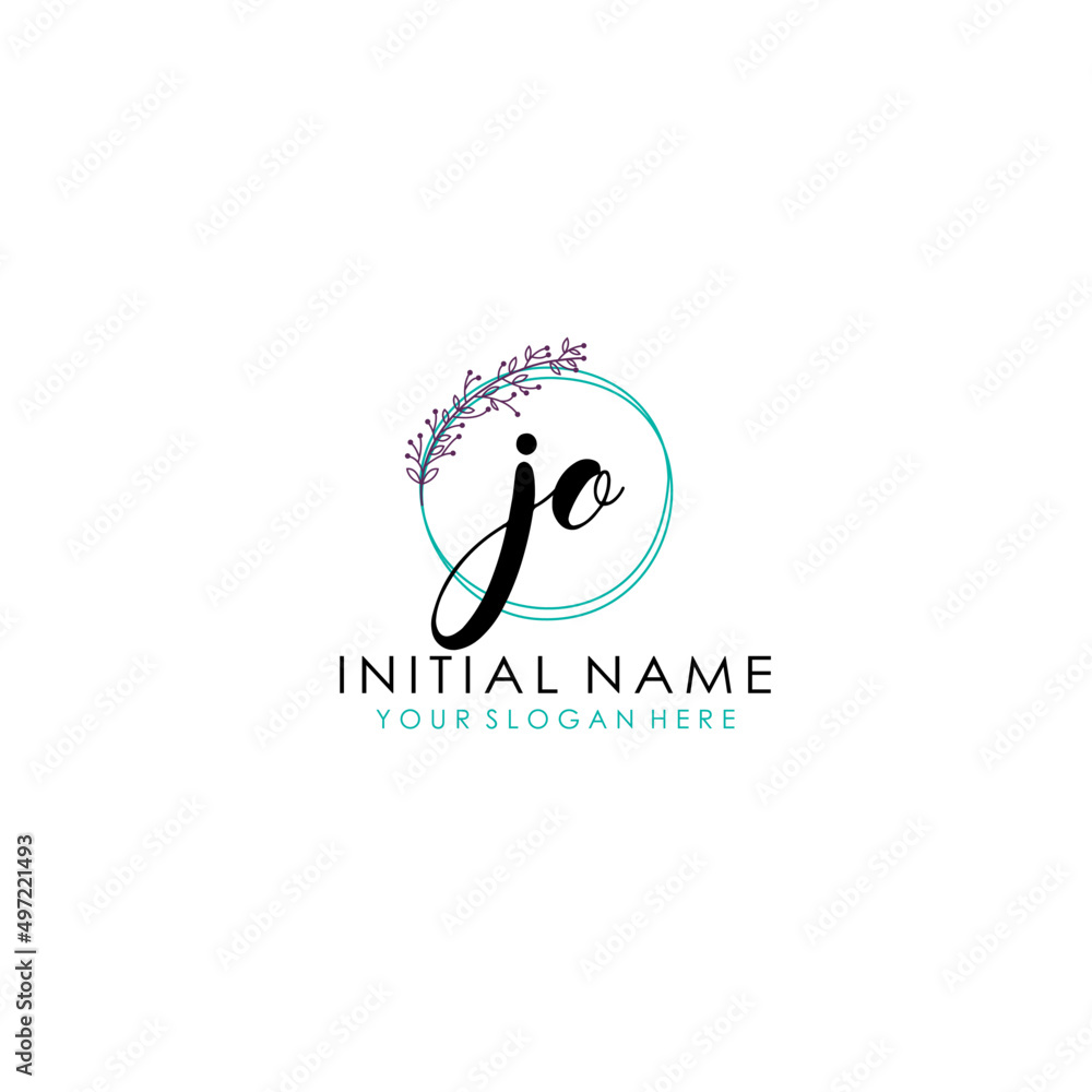 JO Initial letter handwriting and signature logo. Beauty vector initial logo .Fashion boutique floral and botanical JO Initial letter handwriting and signature logo. Beauty vector initial logo .Fashion boutique floral and botanical