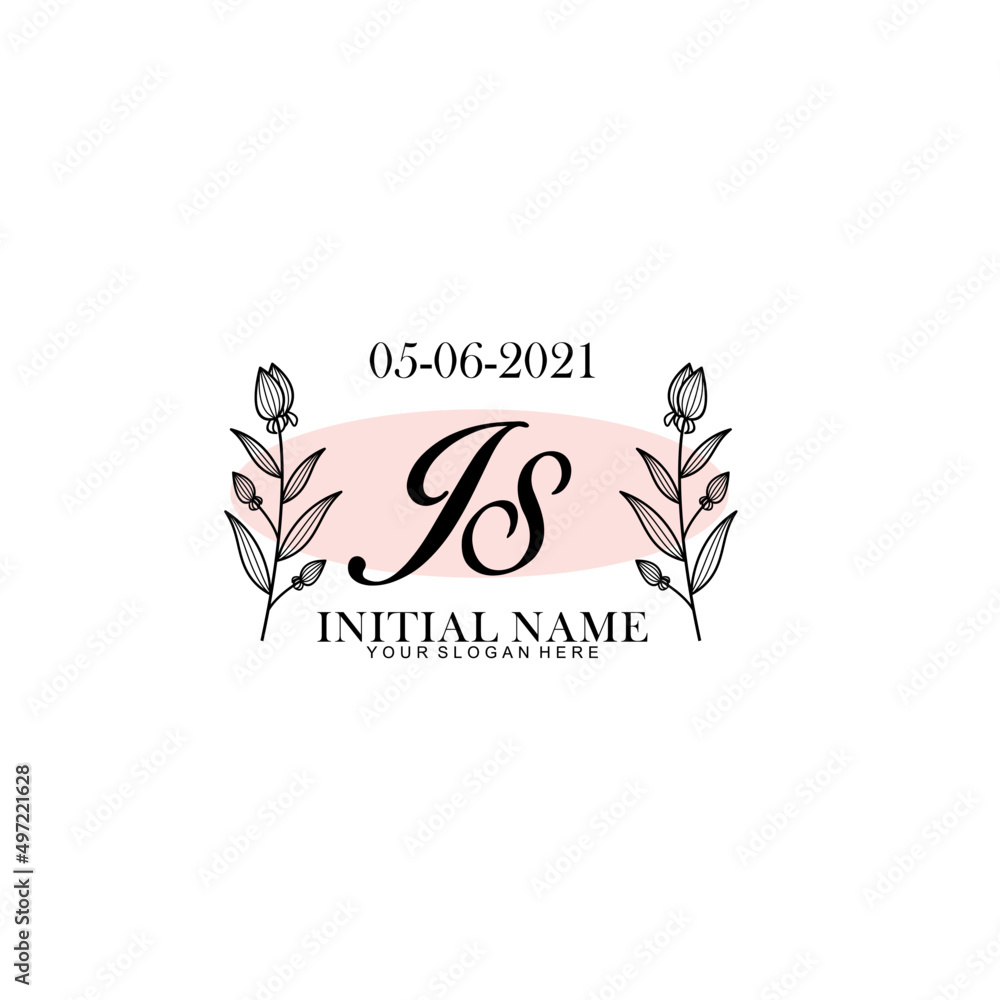 JS Initial letter handwriting and signature logo. Beauty vector initial logo .Fashion boutique floral and botanical JS Initial letter handwriting and signature logo. Beauty vector initial logo .Fashion boutique floral and botanical
