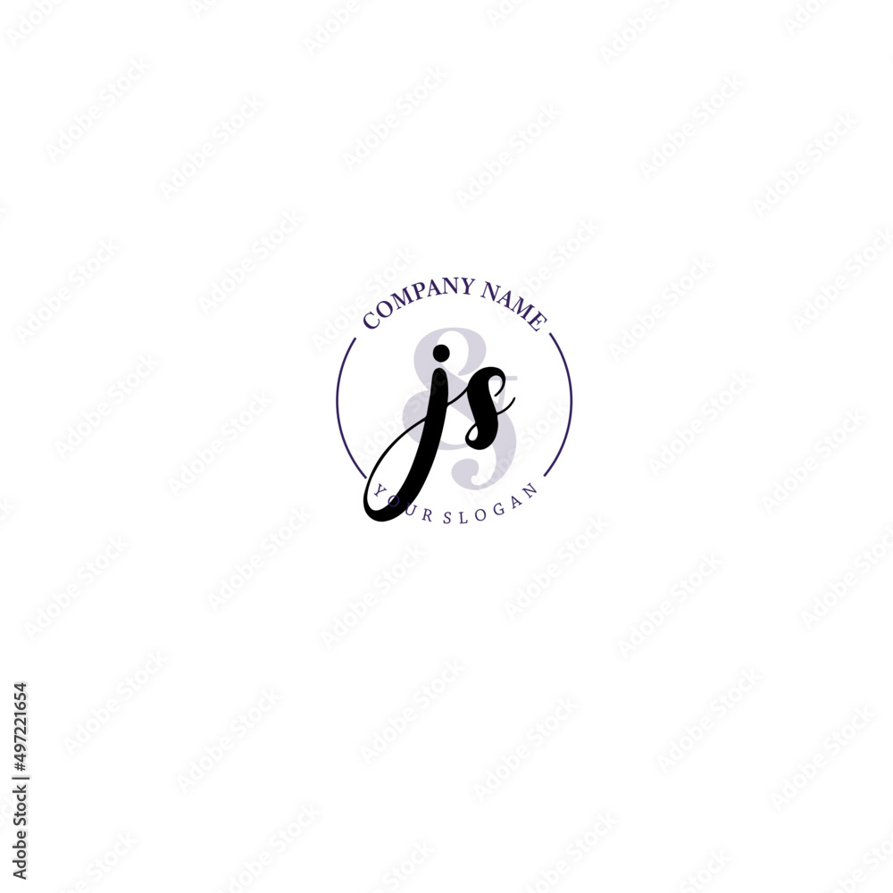 JS Initial letter handwriting and signature logo. Beauty vector initial logo .Fashion boutique floral and botanical JS Initial letter handwriting and signature logo. Beauty vector initial logo .Fashion boutique floral and botanical