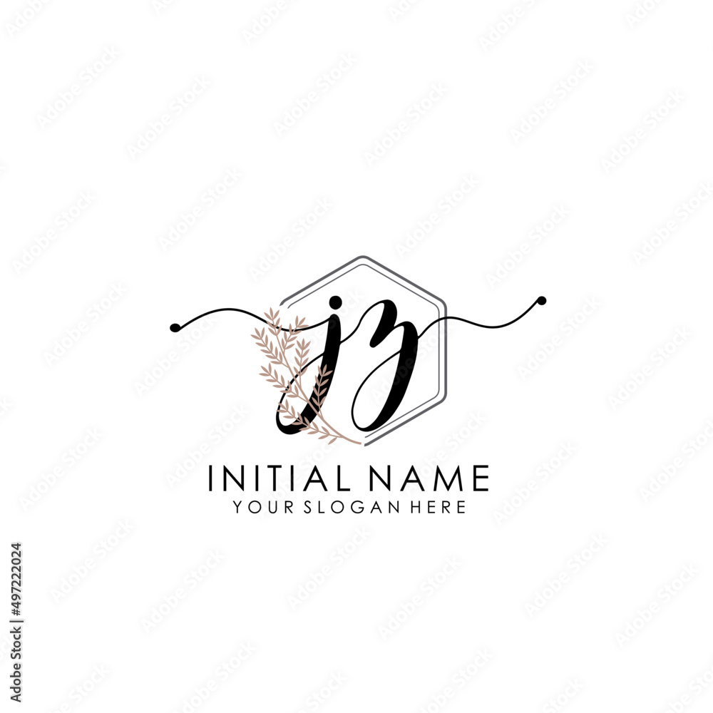 JZ Luxury initial handwriting logo with flower template, logo for beauty, fashion, wedding, photography JZ Luxury initial handwriting logo with flower template, logo for beauty, fashion, wedding, photography