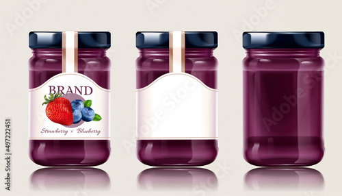 3d mixed fruit jam package design