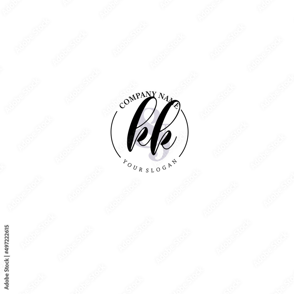 KK Initial letter handwriting and signature logo. Beauty vector initial logo .Fashion boutique floral and botanical KK Initial letter handwriting and signature logo. Beauty vector initial logo .Fashion boutique floral and botanical