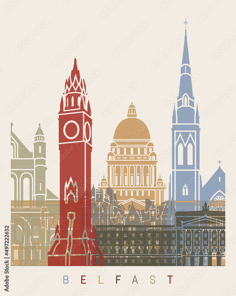 Fototapeta premium Belfast skyline poster