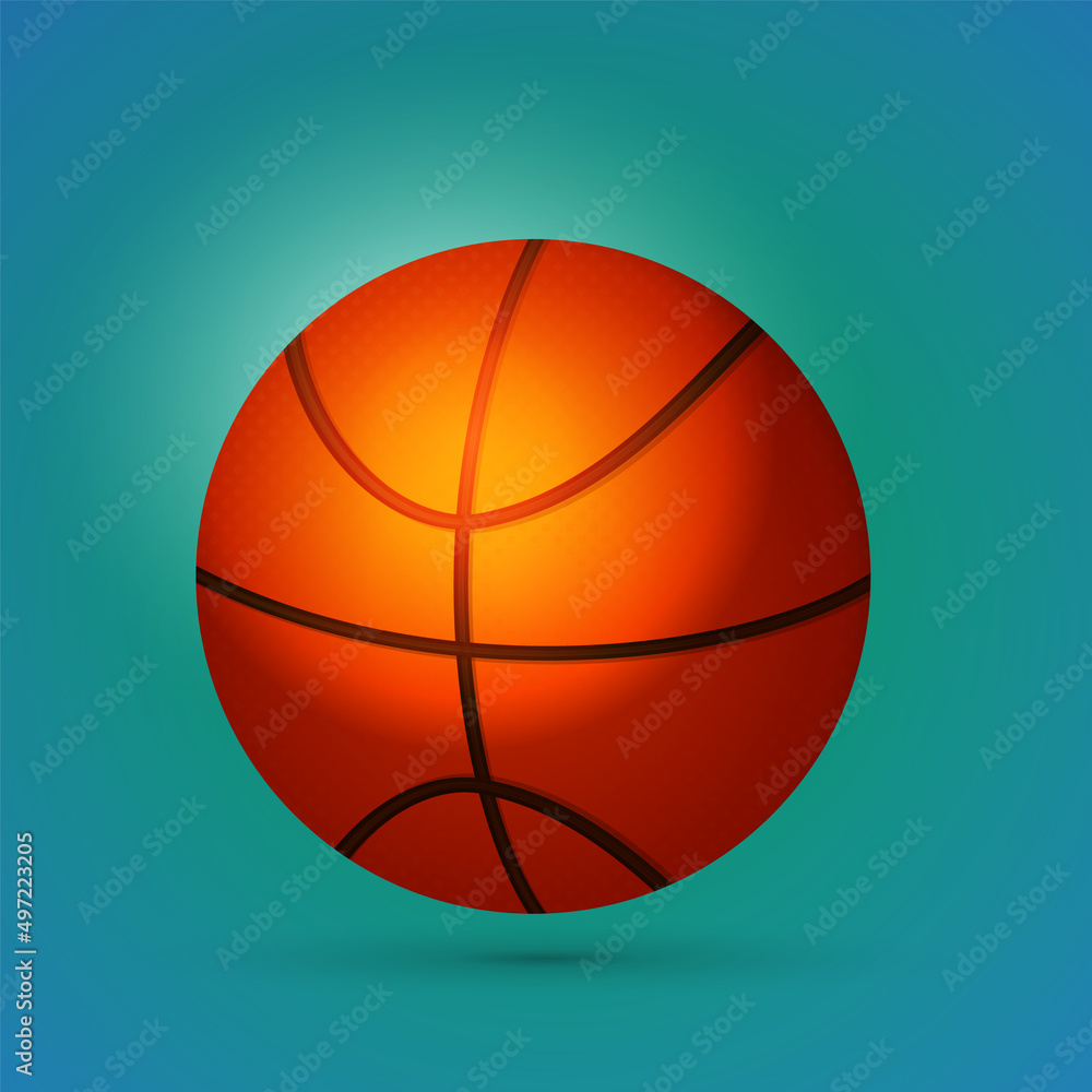 Banner of a basketball ball on a bright background with a shadow at the bottom. Banner of a basketball ball on a bright background with a shadow at the bottom.