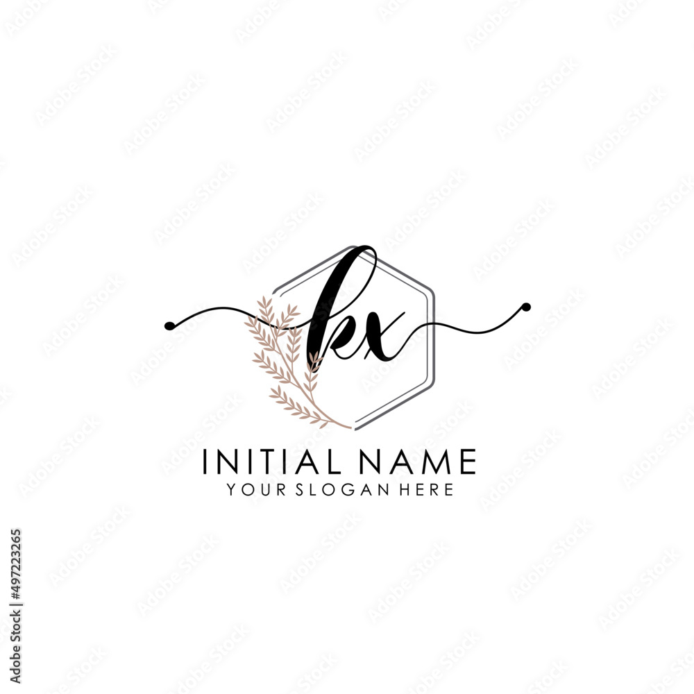 KX Luxury initial handwriting logo with flower template, logo for beauty, fashion, wedding, photography KX Luxury initial handwriting logo with flower template, logo for beauty, fashion, wedding, photography