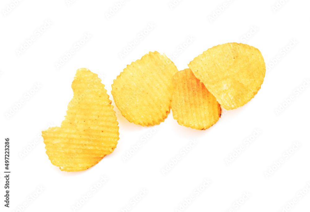 Chips isolated on white background. Chips isolated on white background.