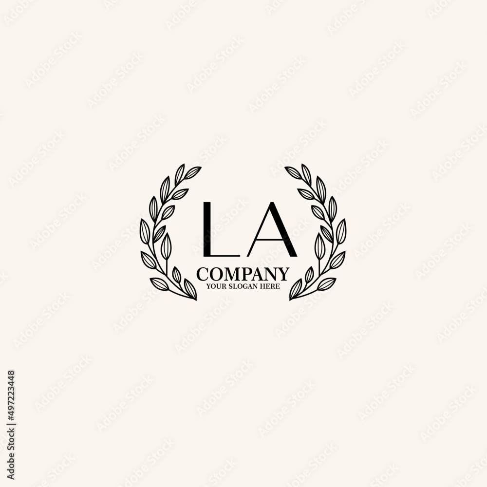 LA Beauty vector initial logo art handwriting logo of initial signature, wedding, fashion, jewelry, boutique, floral LA Beauty vector initial logo art handwriting logo of initial signature, wedding, fashion, jewelry, boutique, floral