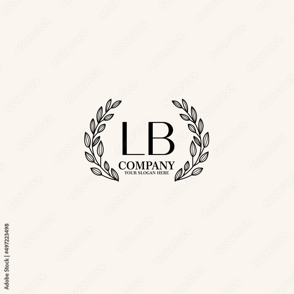 LB Beauty vector initial logo art  handwriting logo of initial signature, wedding, fashion, jewelry, boutique, floral