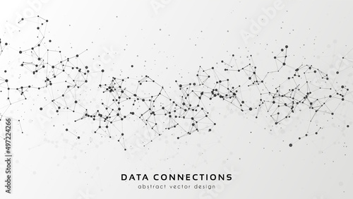 Abstract mesh vector background. Futuristic technology style card. Lines, point, planes in 3d space.