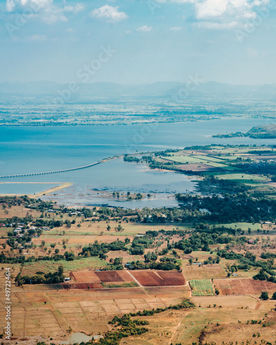 beautiful blue sky high peak mountains guiding for backpacker camping at
Khok Salung Railway Bridge, Phu Sap Lek, Khao Phraya Doenthong Viewpoint, Lopburi, Thailand. photo