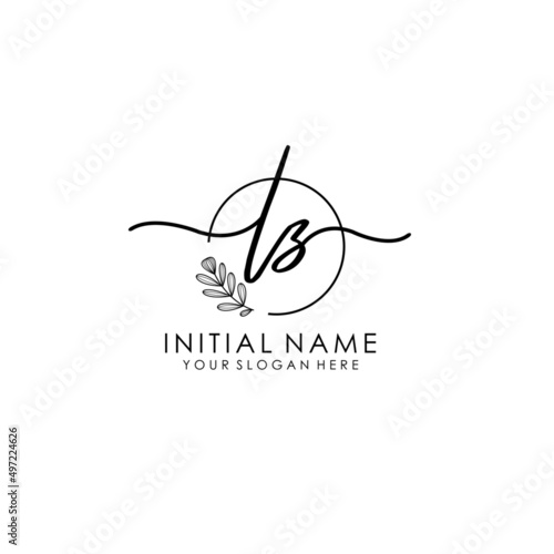 LZ Luxury initial handwriting logo with flower template, logo for beauty, fashion, wedding, photography