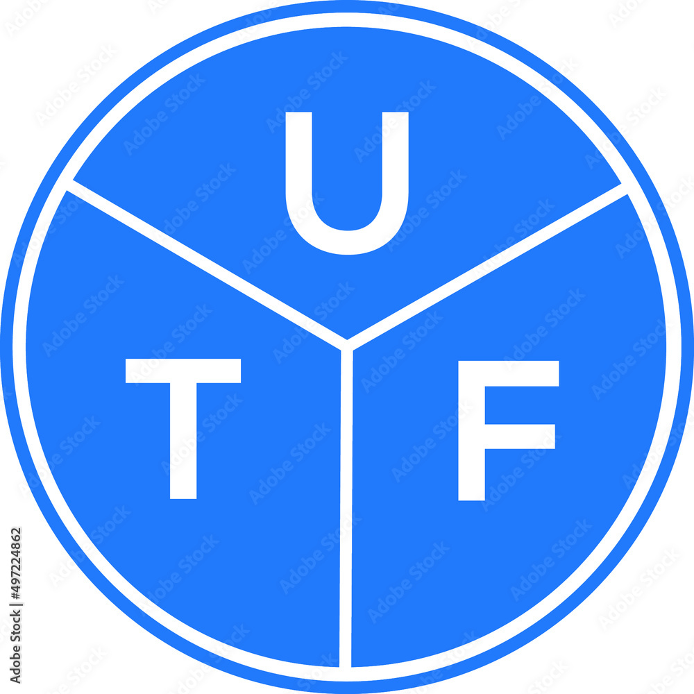 UTF letter logo design on white background. UTF creative circle letter logo concept. UTF letter design. UTF letter logo design on white background. UTF creative circle letter logo concept. UTF letter design.