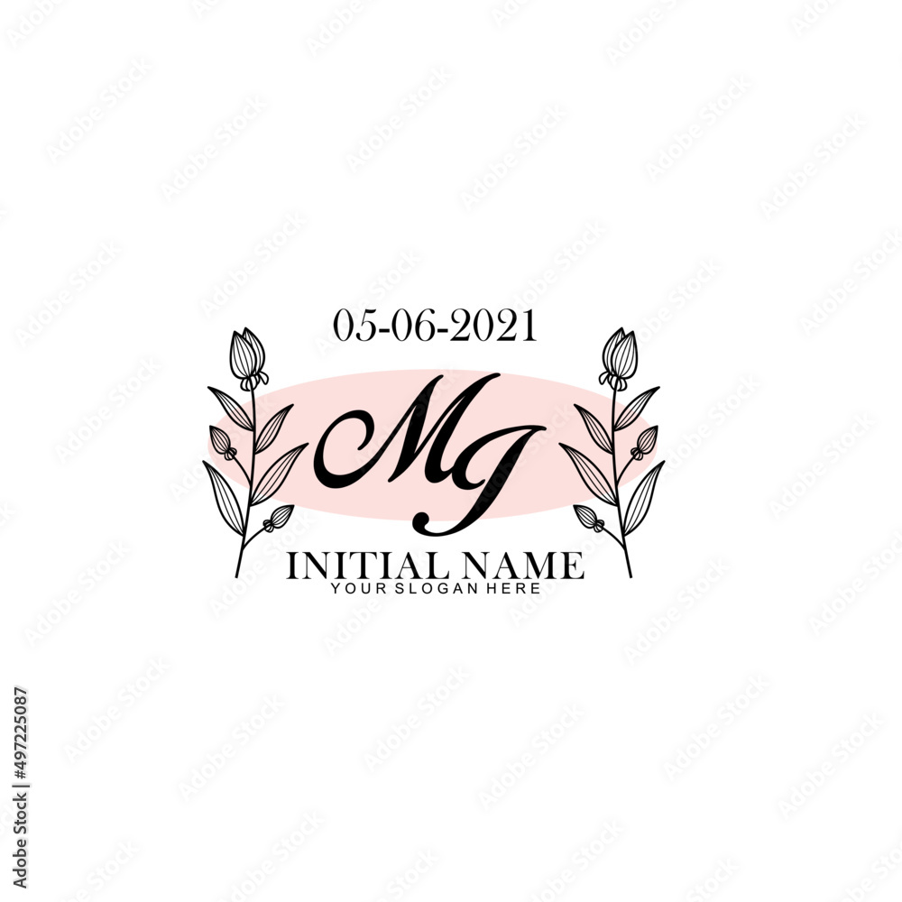 MI Initial letter handwriting and signature logo. Beauty vector initial logo .Fashion  boutique  floral and botanical
