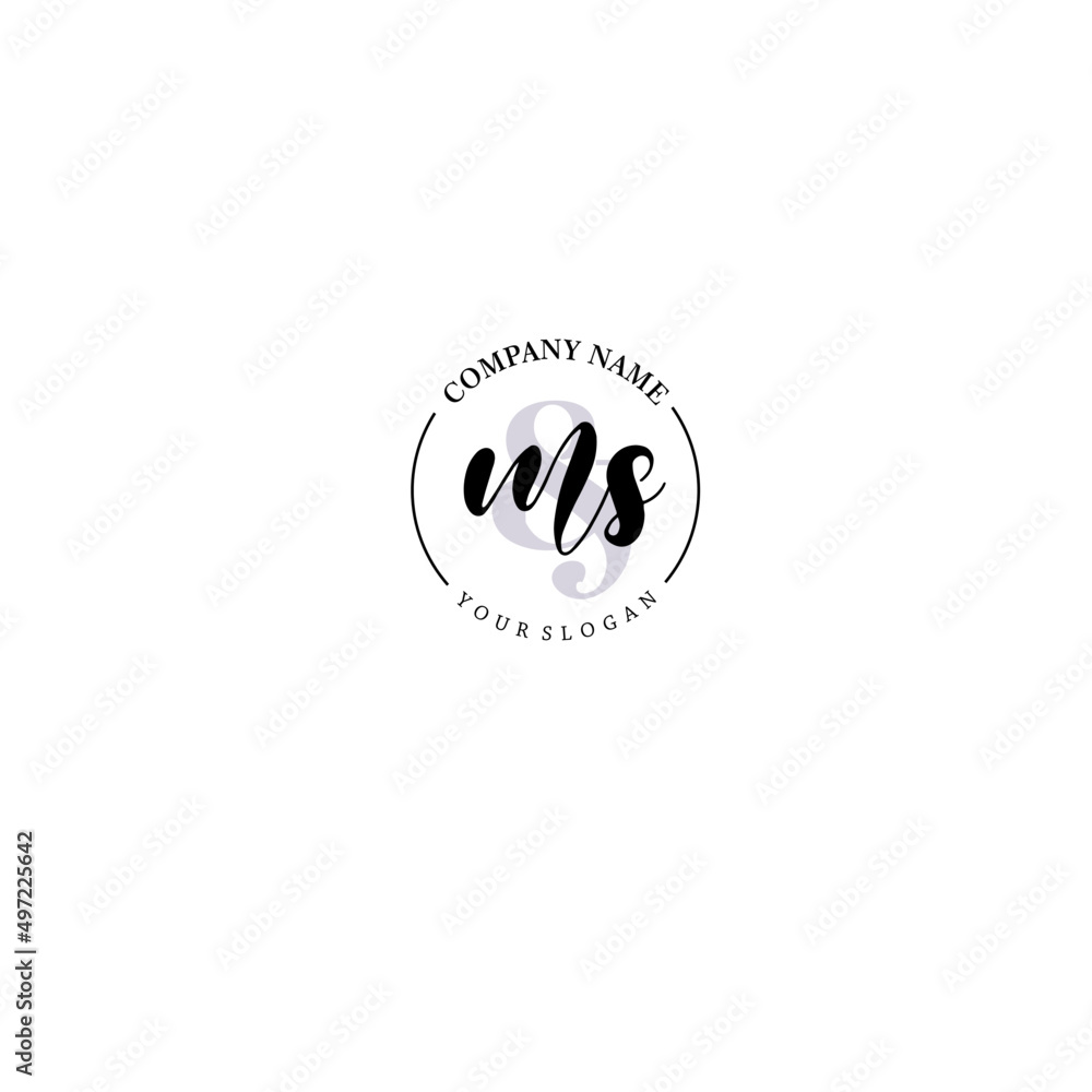 MS Initial letter handwriting and signature logo. Beauty vector initial logo .Fashion boutique floral and botanical MS Initial letter handwriting and signature logo. Beauty vector initial logo .Fashion boutique floral and botanical