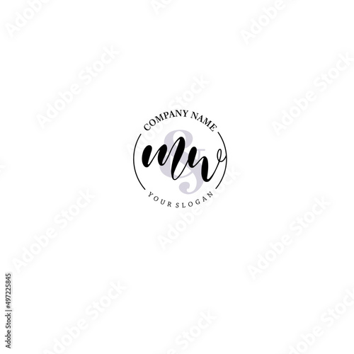 MW Initial letter handwriting and signature logo. Beauty vector initial logo .Fashion  boutique  floral and botanical