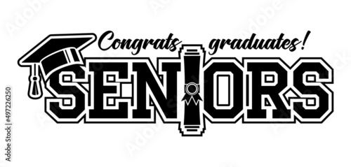 Lettering Class of 2022 for greeting, invitation card. Text for design, congratulation event, T-shirt, party, high school or college graduate. Vector on transparent  background