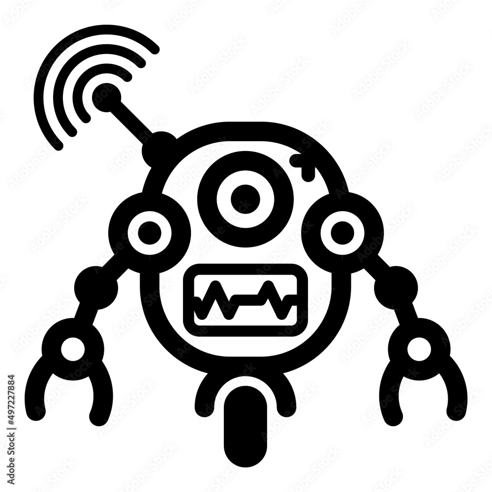 Robot Flat Icon Isolated On White Background Robot Flat Icon Isolated On White Background