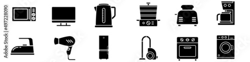 Appliances icon vector set. Technics illustration sign collection.