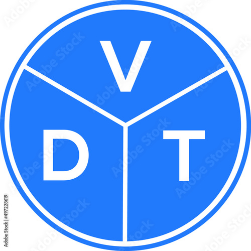 VDT letter logo design on white background. VDT  creative circle letter logo concept. VDT letter design.