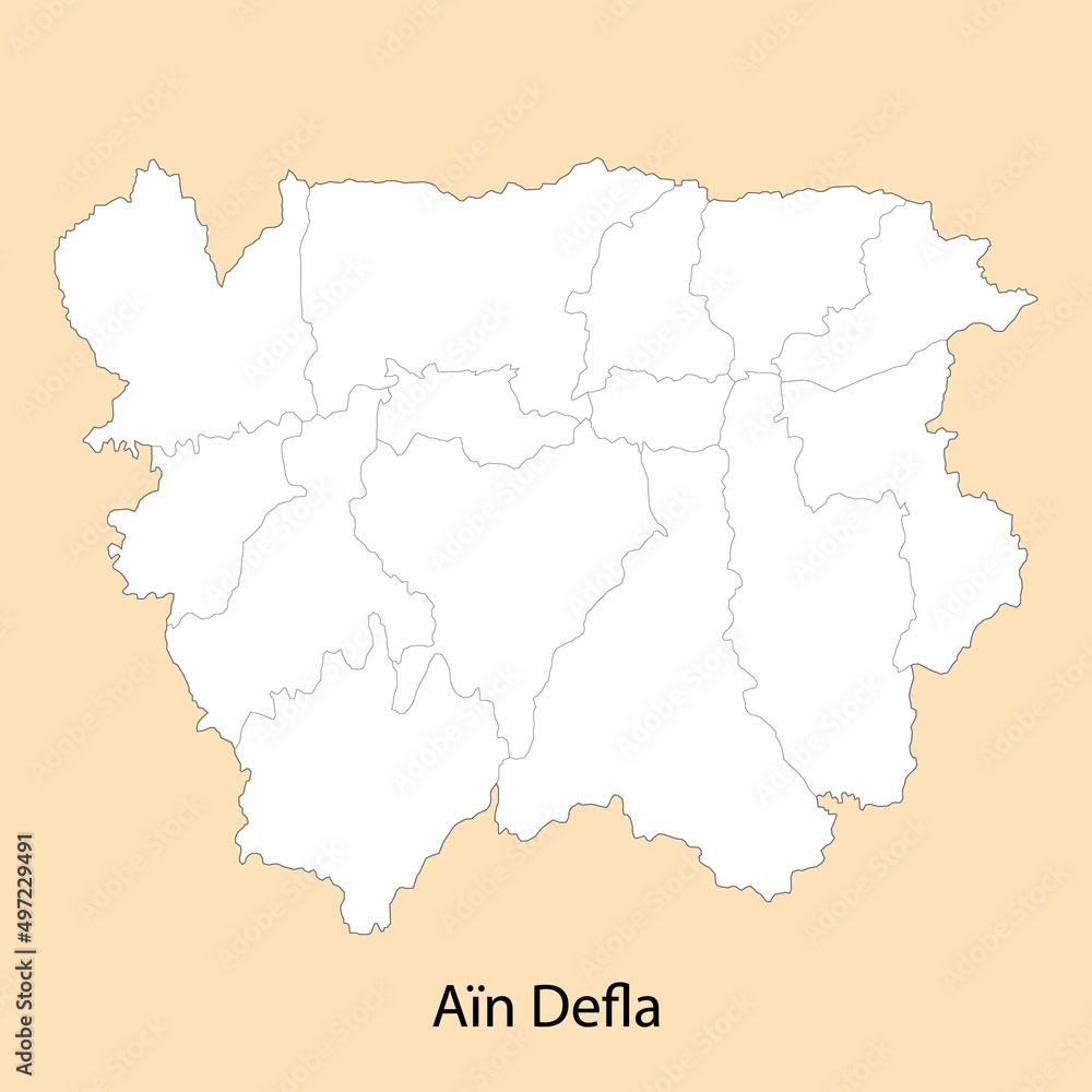 High Quality map of Ain Defla is a province of Algeria