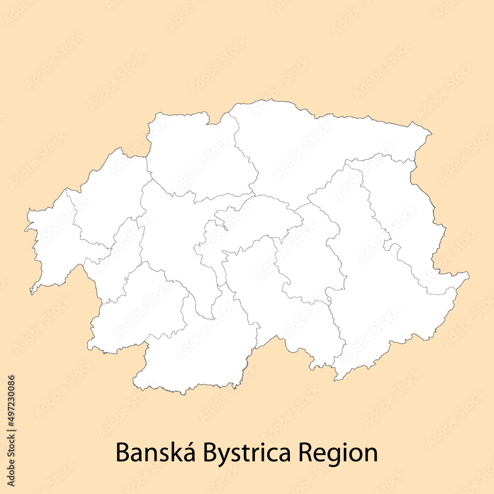 High Quality map of Banska Bystrica Region is a province of Slov