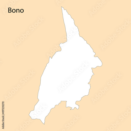 High Quality map of Bono is a region of Ghana
