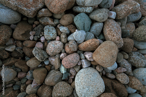 High angle view of pebbles photo