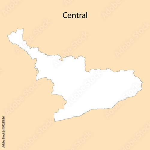 High Quality map of Central is a region of Ghana