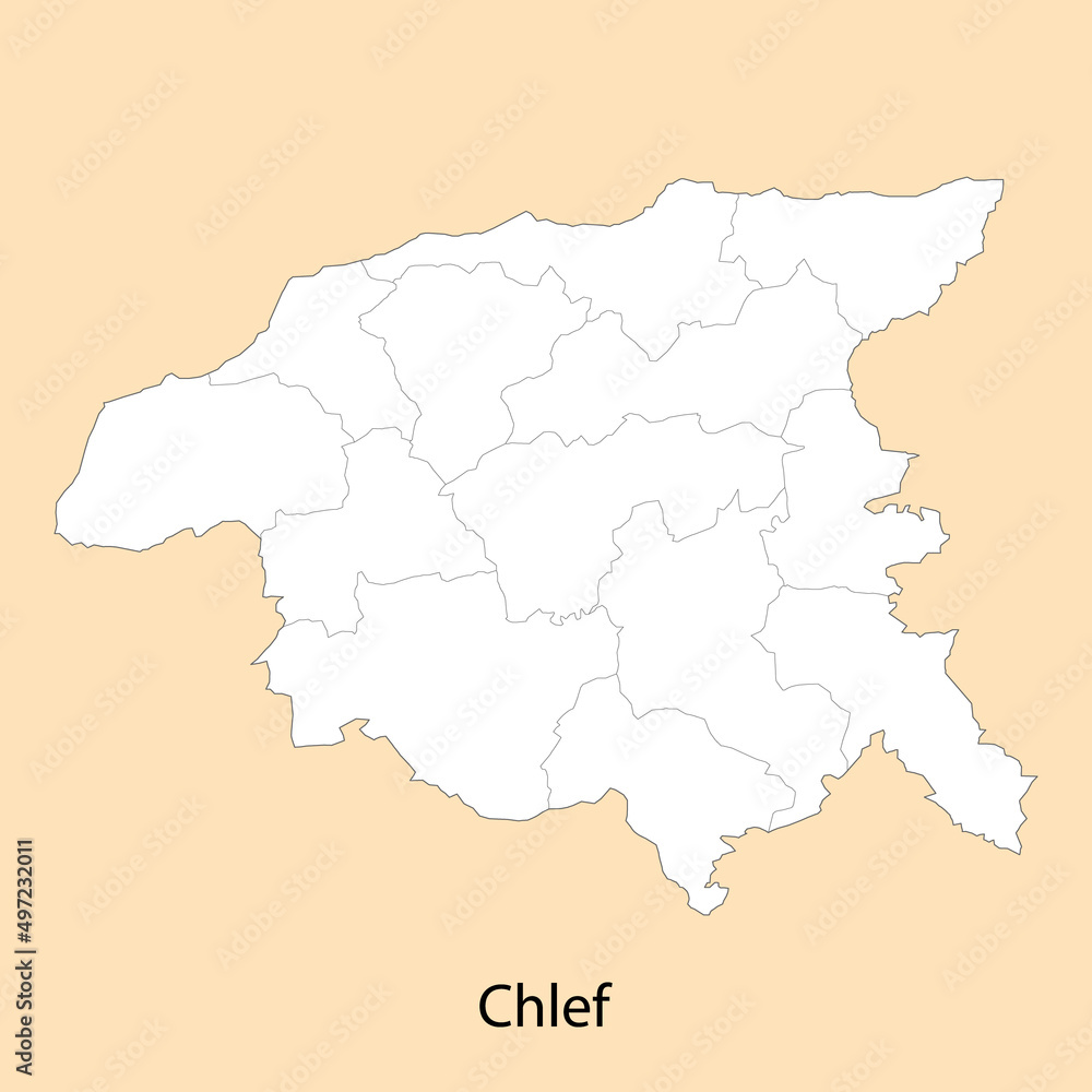 High Quality map of Chlef is a province of Algeria