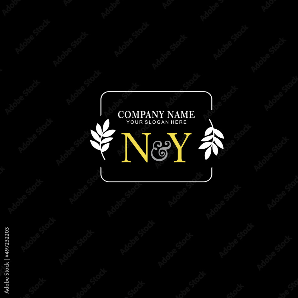 NY Beauty vector initial logo art handwriting logo of initial signature, wedding, fashion, jewelry, boutique, floral NY Beauty vector initial logo art handwriting logo of initial signature, wedding, fashion, jewelry, boutique, floral