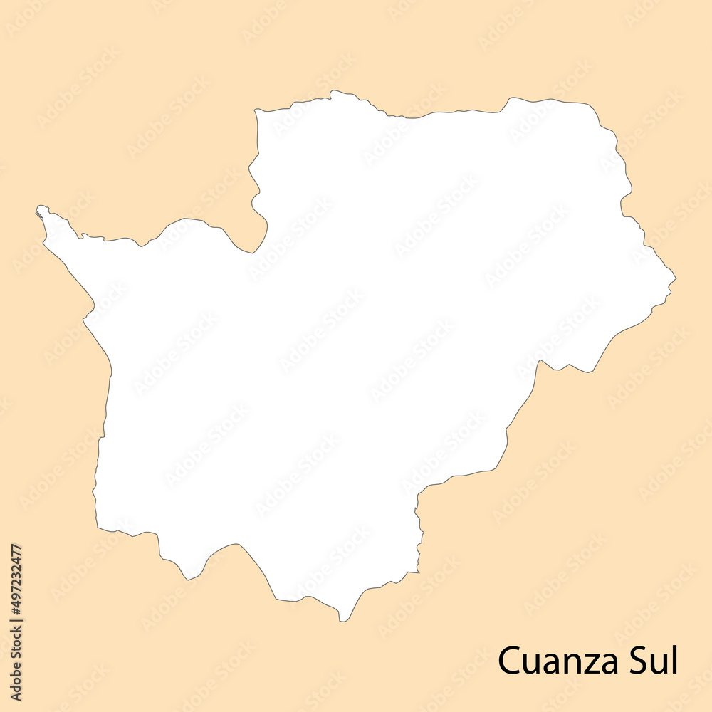 High Quality map of Cuanza Sul is a region of Angola High Quality map of Cuanza Sul is a region of Angola
