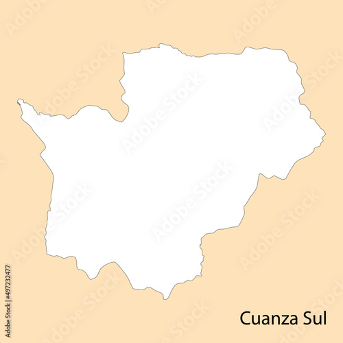 High Quality map of Cuanza Sul is a region of Angola