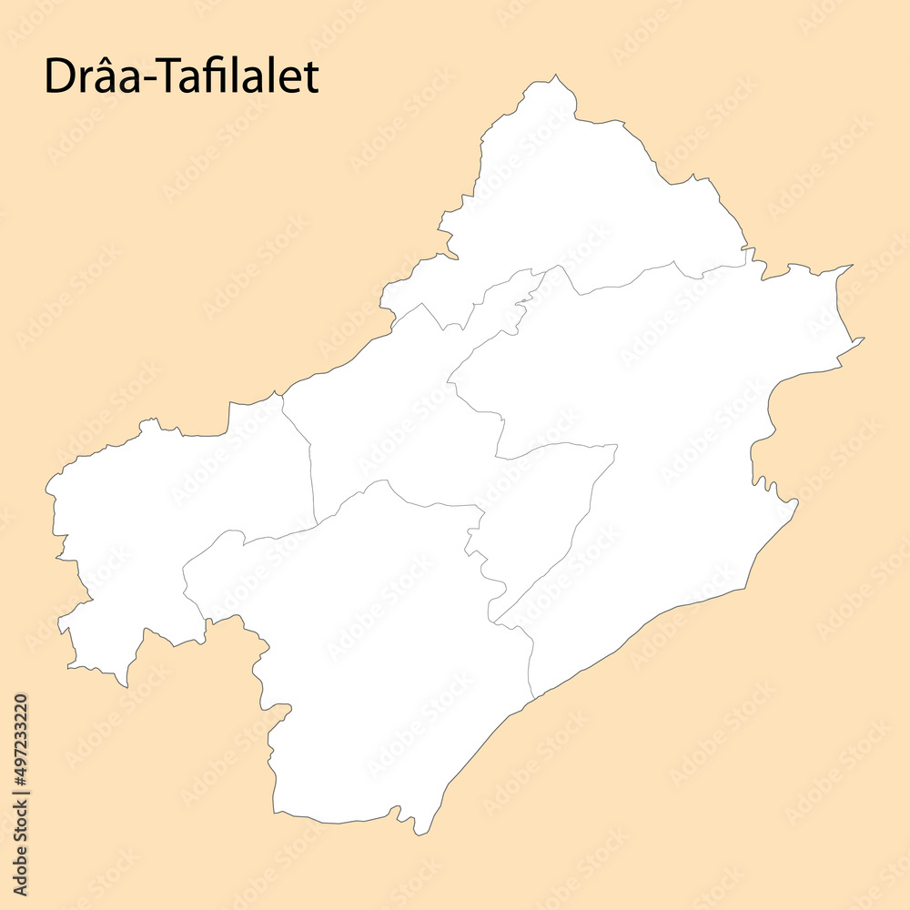 High Quality map of Draa-Tafilalet is a province of Morocco