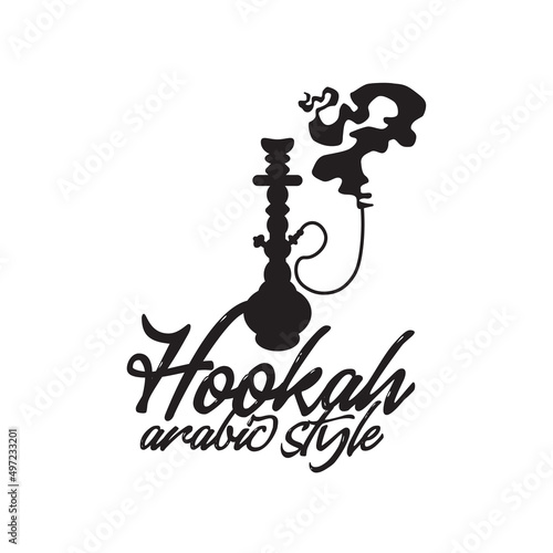 Hookah shisha arabic smoke logo design