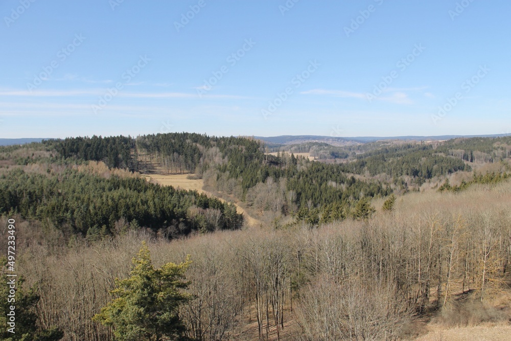 View from Lookout tower Vysoká, Tachov, Czech Republic