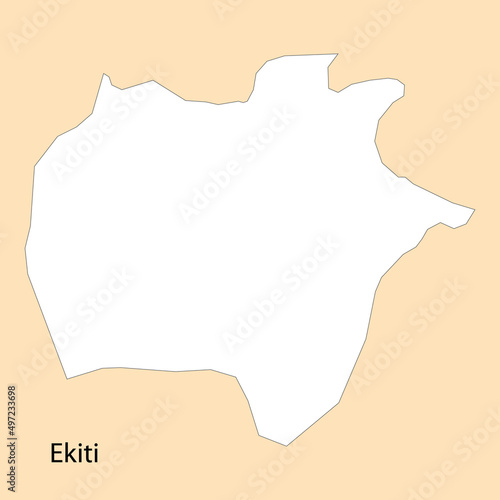 High Quality map of Ekiti is a region of Nigeria