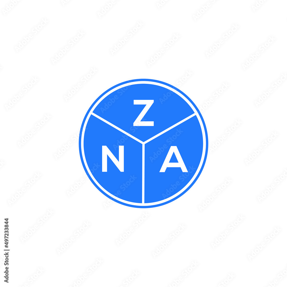 ZNA letter logo design on white background. ZNA creative circle letter logo concept. ZNA letter design. ZNA letter logo design on white background. ZNA creative circle letter logo concept. ZNA letter design.