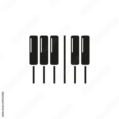 Piano keyboard icon. Simple flat vector illustration on a white background