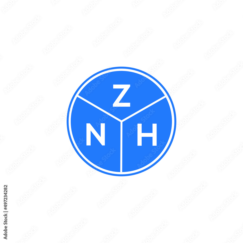ZNH letter logo design on white background. ZNH creative circle letter logo concept. ZNH letter design. ZNH letter logo design on white background. ZNH creative circle letter logo concept. ZNH letter design.
