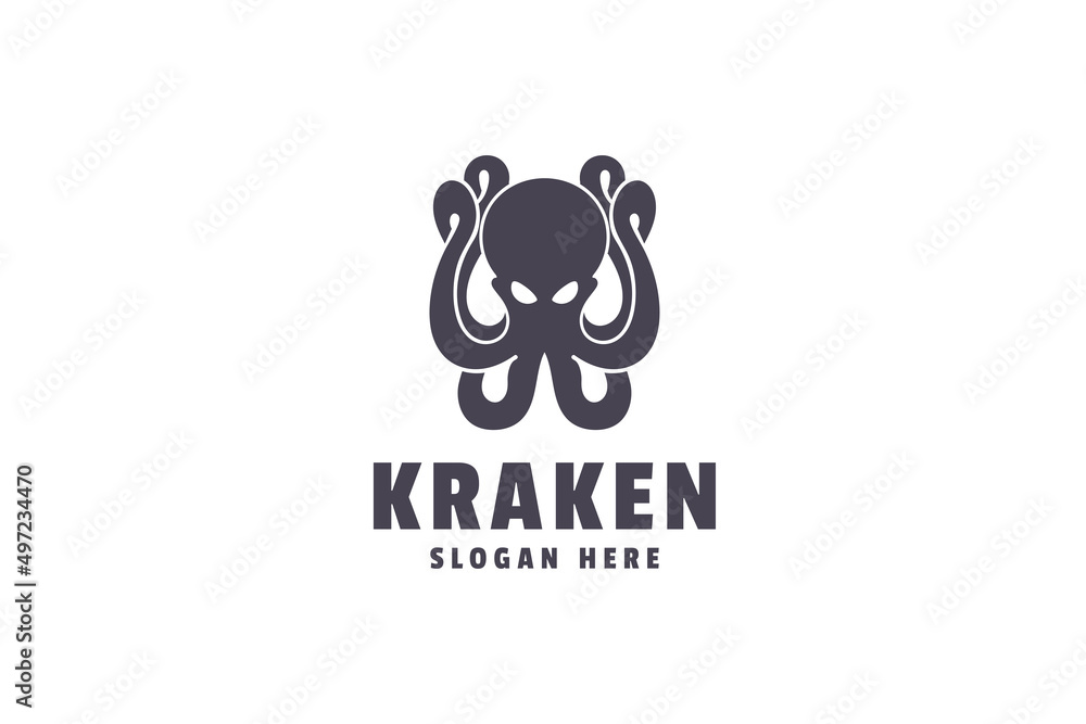 Octopus logo design template. Pictorial animal symbol. business company sign.