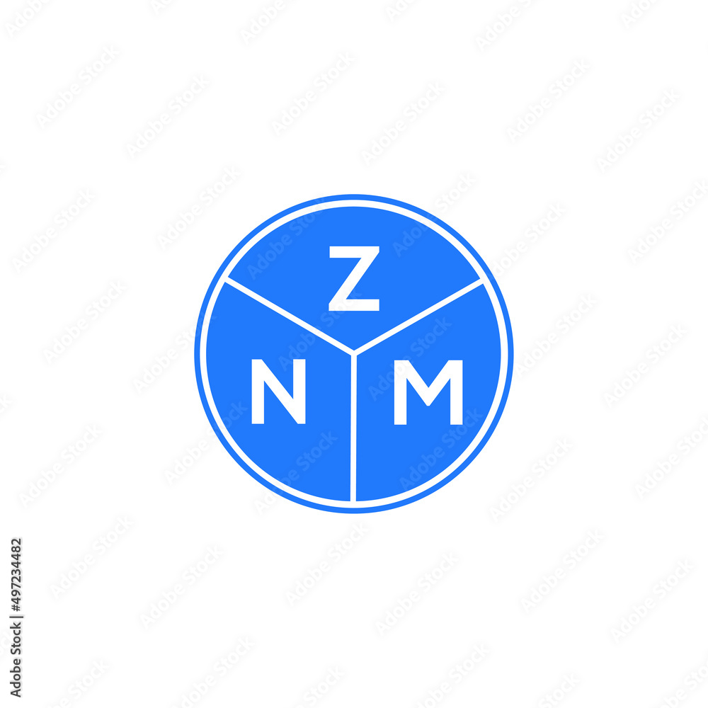 ZNM letter logo design on white background. ZNM creative circle letter logo concept. ZNM letter design. ZNM letter logo design on white background. ZNM creative circle letter logo concept. ZNM letter design.