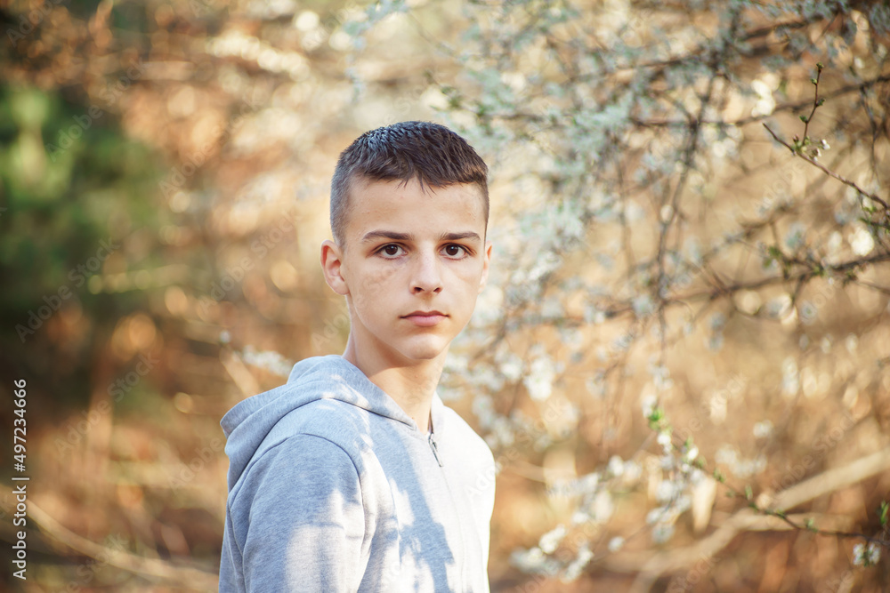 portrait of a handsome young man in the spring portrait of a handsome young man in the spring