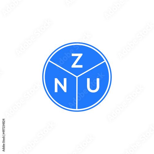 ZNU letter logo design on white background. ZNU creative circle letter logo concept. ZNU letter design.