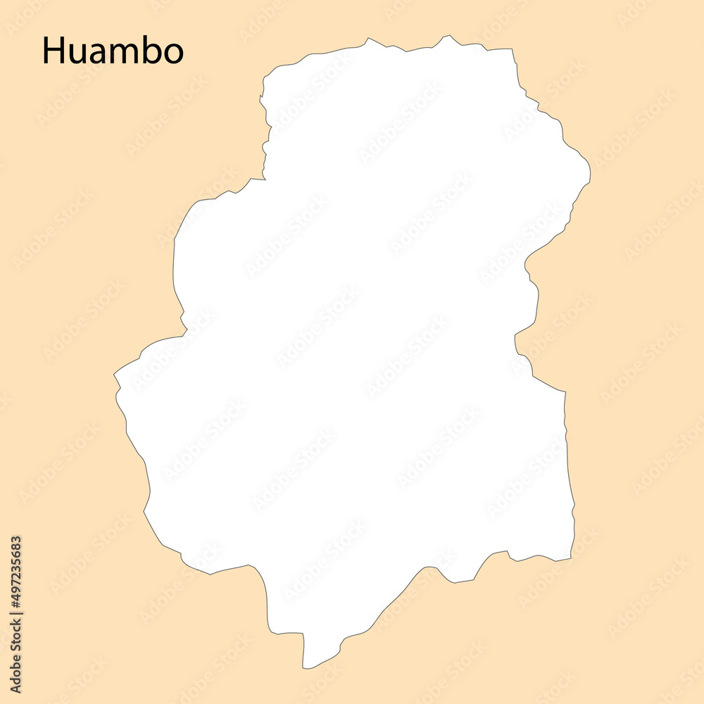 High Quality map of Huambo is a region of Angola