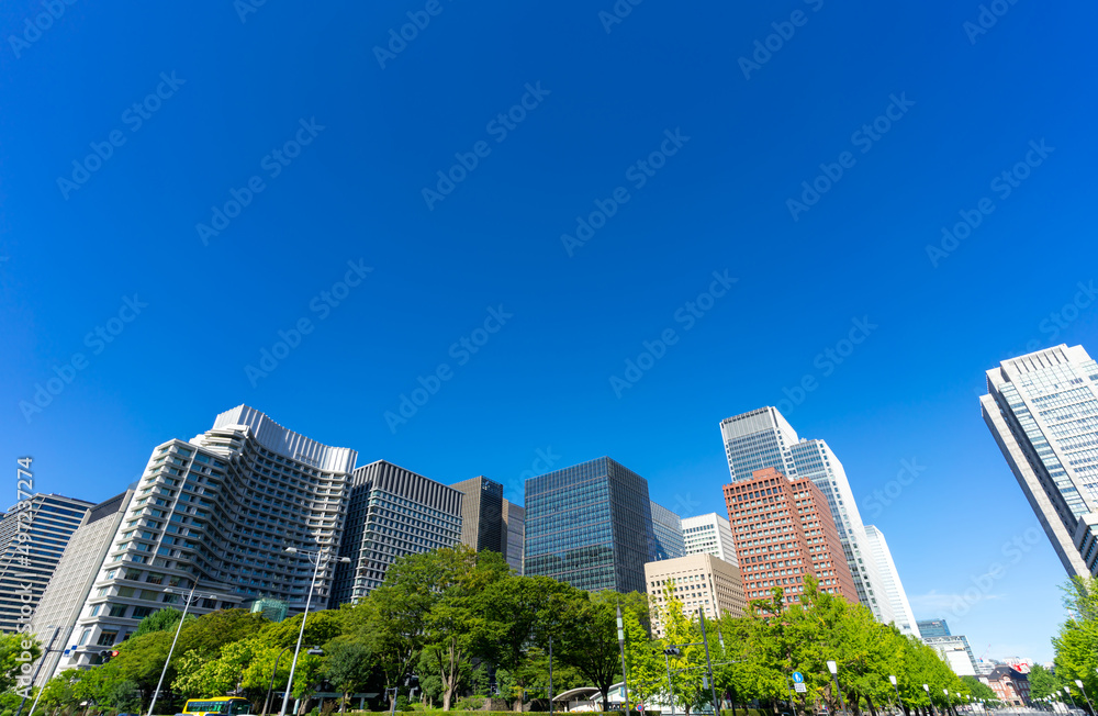 東京　丸の内高層ビル群