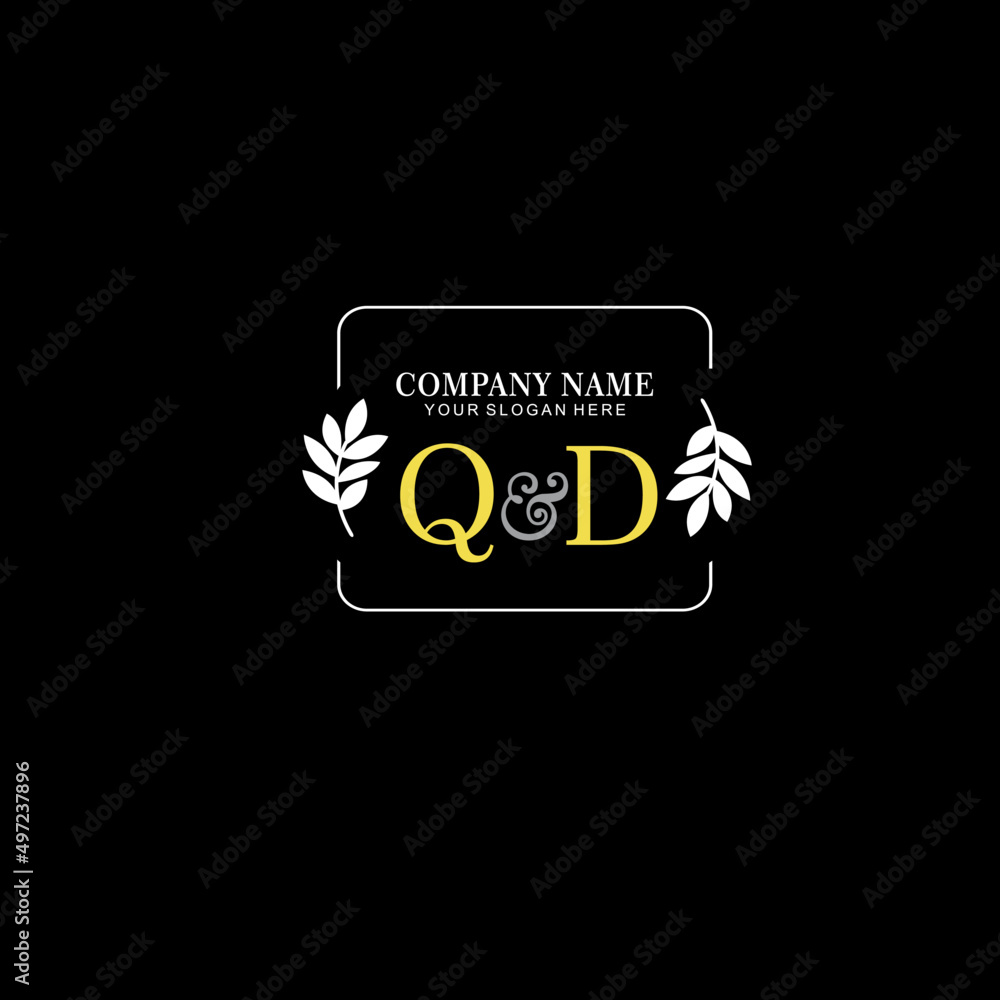 QD Beauty vector initial logo art handwriting logo of initial signature, wedding, fashion, jewelry, boutique, floral QD Beauty vector initial logo art handwriting logo of initial signature, wedding, fashion, jewelry, boutique, floral