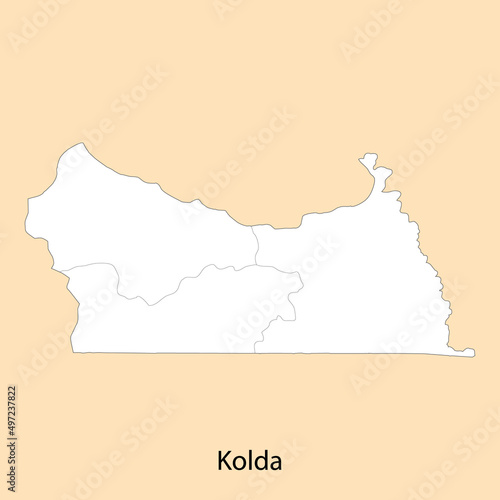 High Quality map of Kolda is a region of Senegal,