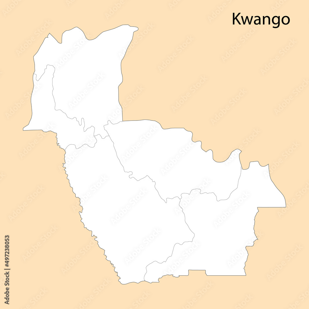 High Quality map of Kwango is a region of DR Congo High Quality map of Kwango is a region of DR Congo