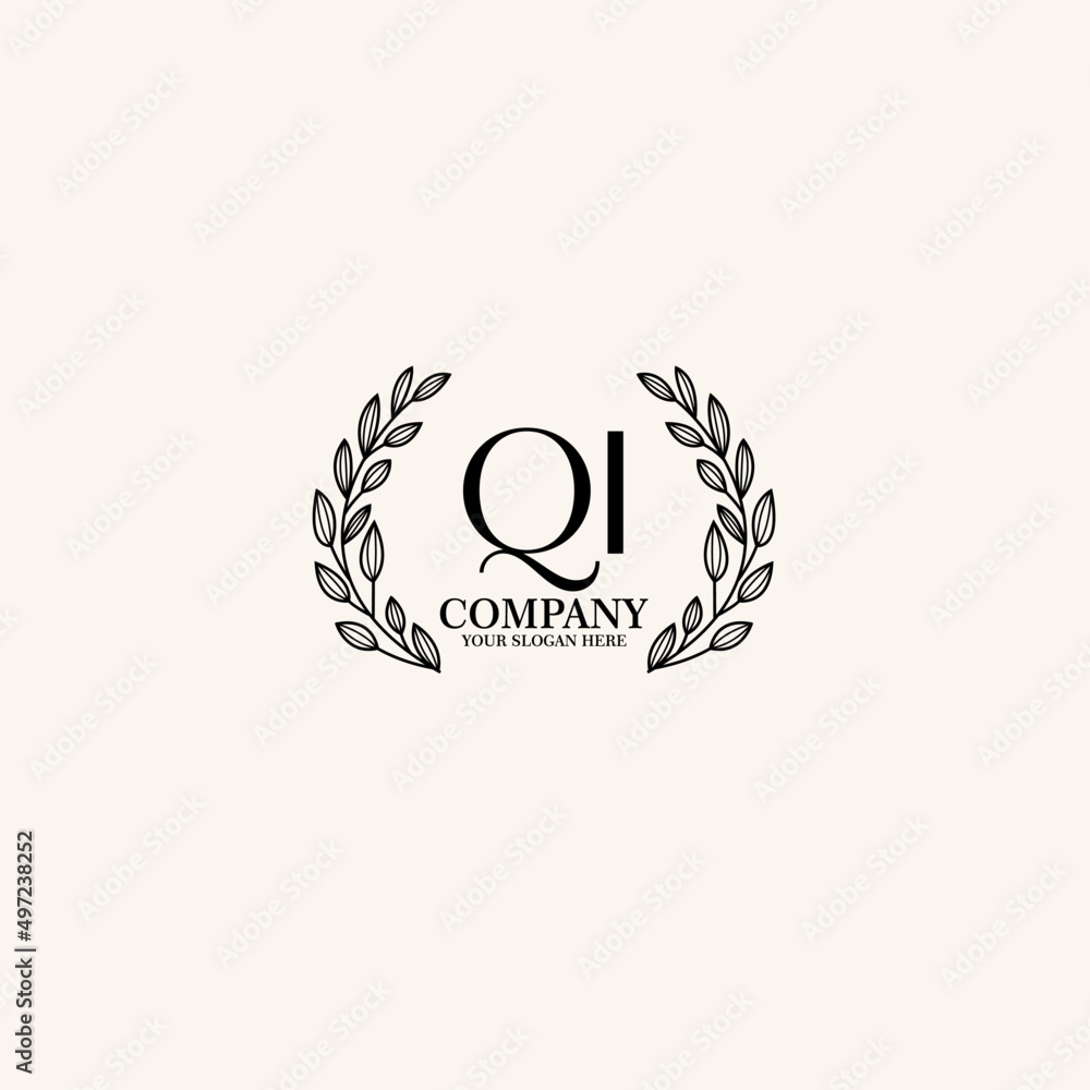 QI Beauty vector initial logo art handwriting logo of initial signature, wedding, fashion, jewelry, boutique, floral QI Beauty vector initial logo art handwriting logo of initial signature, wedding, fashion, jewelry, boutique, floral